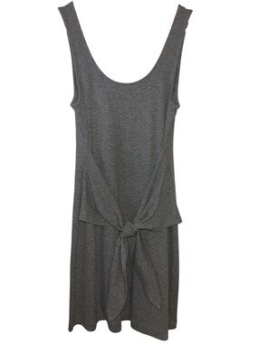 Aerie Gray Ribbed Tank Dress With Tie Scoop Neckline Women’s Medium Clean Girl